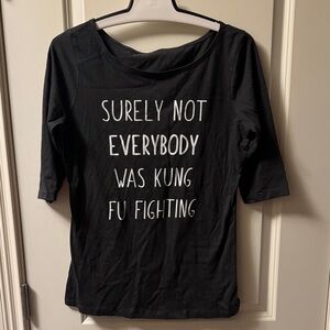 Black Graphic Long Sleeve Women's Top